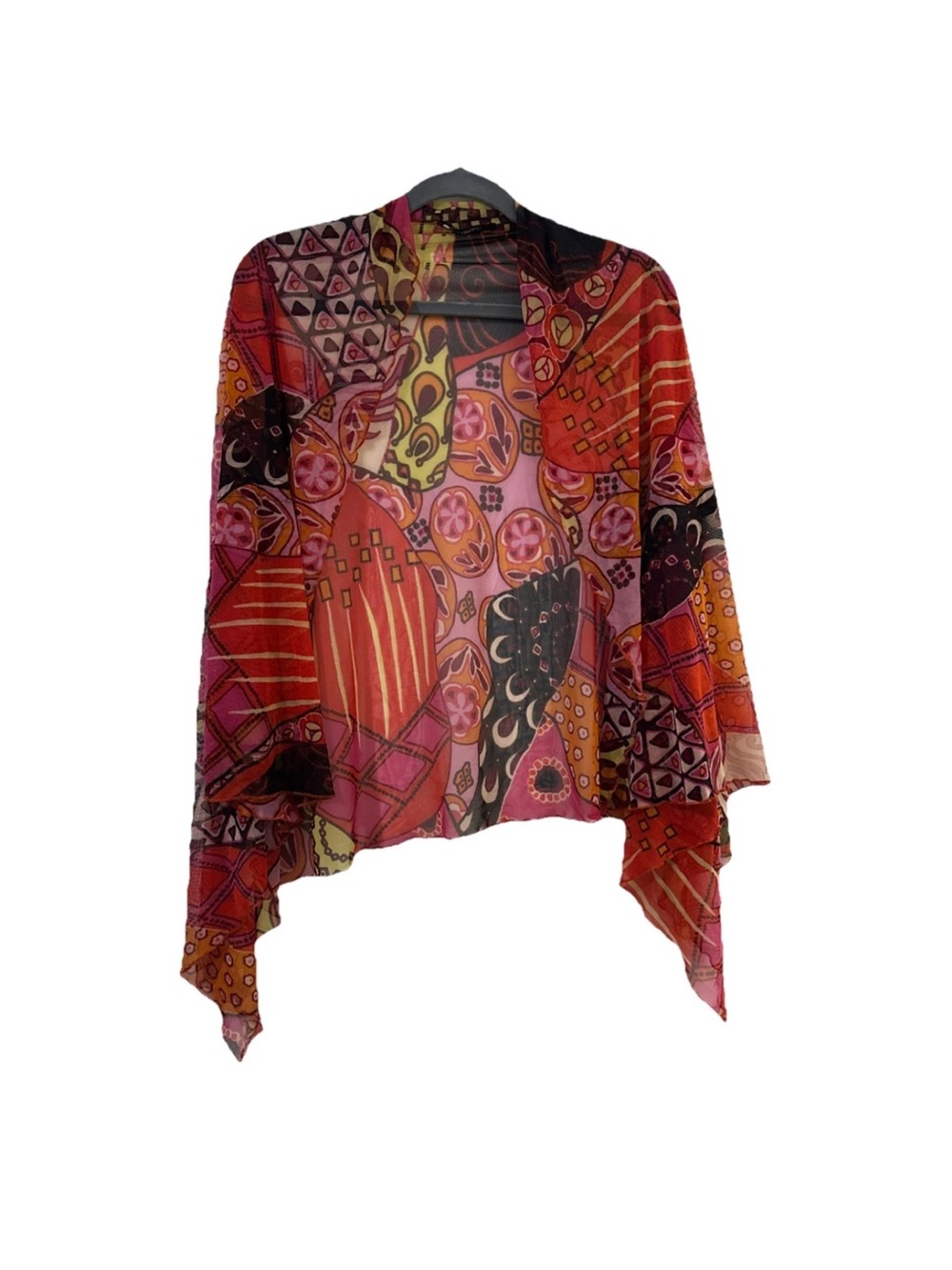 GARELLA One Size Sheer Boho Shawl/wrap Colorful Great Condition - Picture 7 of 8